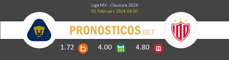 Pumas UNAM vs Necaxa Pronostico (1 Feb 2024) 1