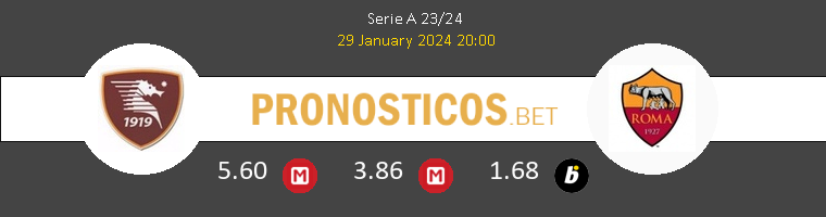 Salernitana vs Roma Pronostico (29 Ene 2024) 1