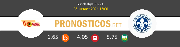 Union Berlin vs Darmstadt 98 Pronostico (28 Ene 2024) 1