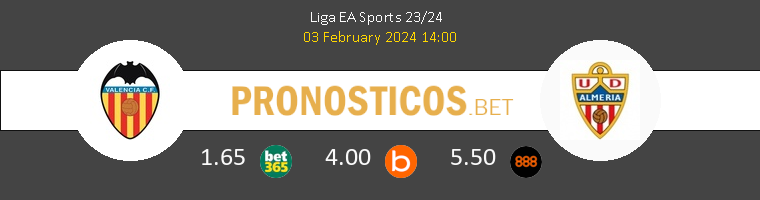 Valencia vs Almería Pronostico (3 Feb 2024) 1