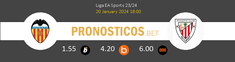 Valencia vs Athletic de Bilbao Pronostico (20 Ene 2024) 1