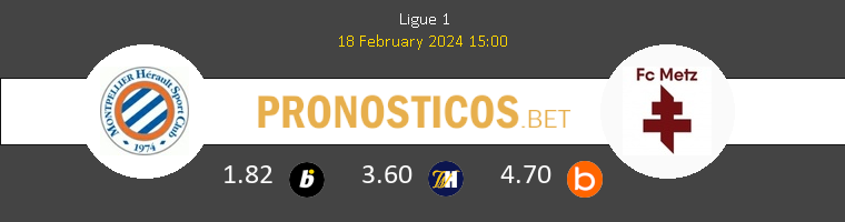 Montpellier vs Metz Pronostico (18 Feb 2024) 1