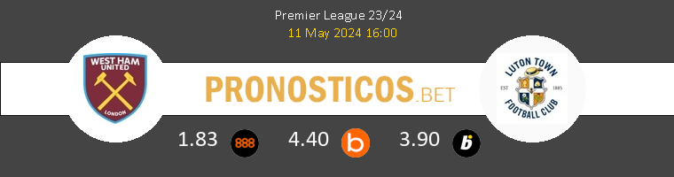 West Ham vs Luton Town Pronostico (11 May 2024) 1