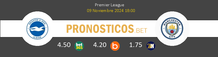 Brighton & Hove Albion vs Manchester City Pronostico (9 Nov 2024) 1