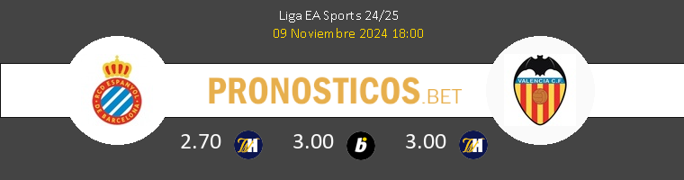 Espanyol vs Valencia Pronostico (9 Nov 2024) 1