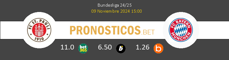 FC St Pauli vs Bayern Pronostico (9 Nov 2024) 1