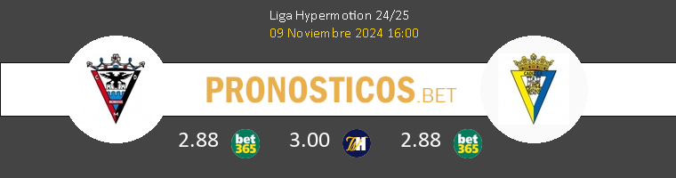 Mirandés vs Cádiz Pronostico (9 Nov 2024) 1