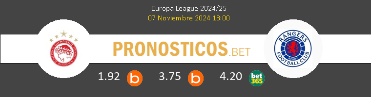 Olympiacos Piraeus vs Rangers FC Pronostico (7 Nov 2024) 1