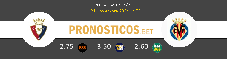 Osasuna vs Villarreal Pronostico (24 Nov 2024) 1