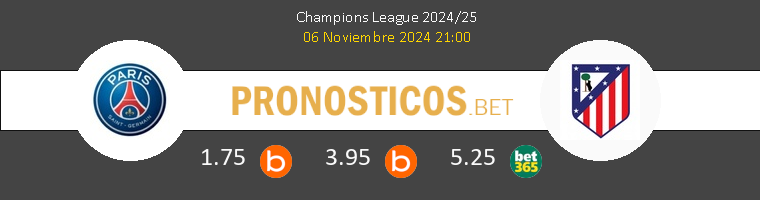 Paris Saint Germain vs Atlético de Madrid Pronostico (6 Nov 2024) 1 Paris Saint Germain vs Atlético de Madrid Pronostico (6 Nov 2024) 1