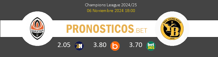 Shakhtar Donetsk vs Young Boys Pronostico (6 Nov 2024) 1