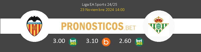 Valencia vs Real Betis Pronostico (23 Nov 2024) 1