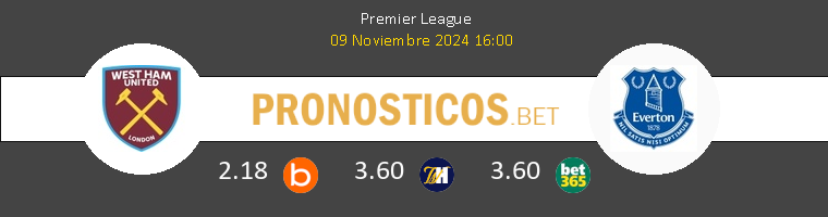 West Ham vs Everton Pronostico (9 Nov 2024) 1