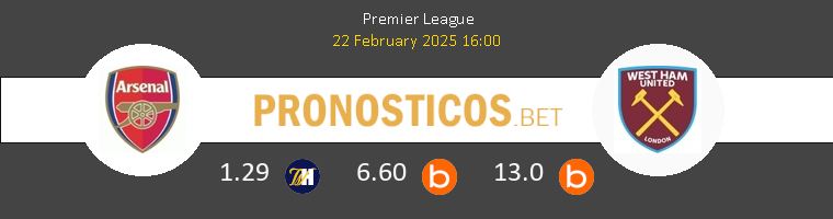 Arsenal vs West Ham Pronostico (22 Feb 2025) 1