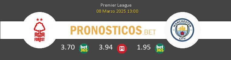 Nottingham Forest vs Manchester City Pronostico (8 Mar 2025) 1