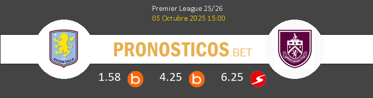 Aston Villa vs Burnley Pronostico (5 Oct 2025) 1 Aston Villa vs Burnley Pronostico (5 Oct 2025) 1