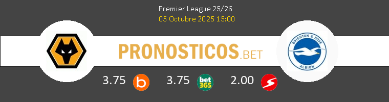 Wolverhampton vs Brighton & Hove Albion Pronostico (5 Oct 2025) 1 Wolverhampton vs Brighton & Hove Albion Pronostico (5 Oct 2025) 1