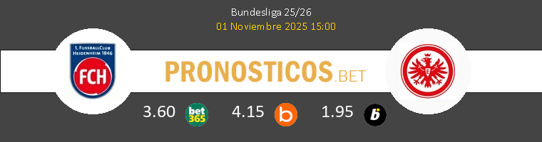 Heidenheim vs Eintracht Frankfurt Pronostico (1 Nov 2025) 1