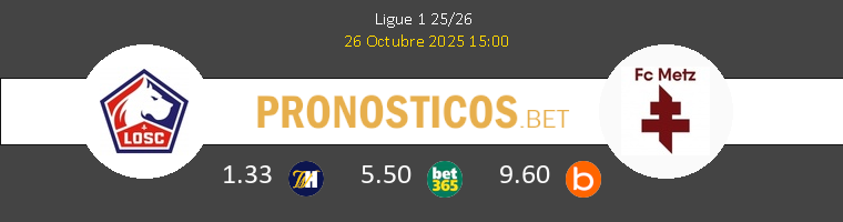 Lille vs Metz Pronostico (26 Oct 2025) 1 Lille vs Metz Pronostico (26 Oct 2025) 1