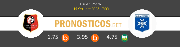 Stade Rennais vs Auxerre Pronostico (19 Oct 2025) 1 Stade Rennais vs Auxerre Pronostico (19 Oct 2025) 1