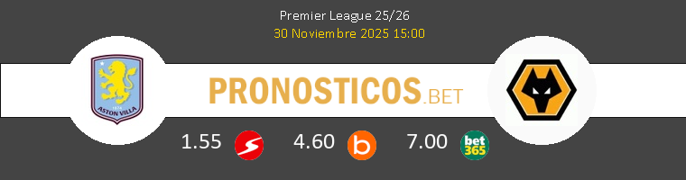 Aston Villa vs Wolves Pronostico (30 Nov 2025) 1