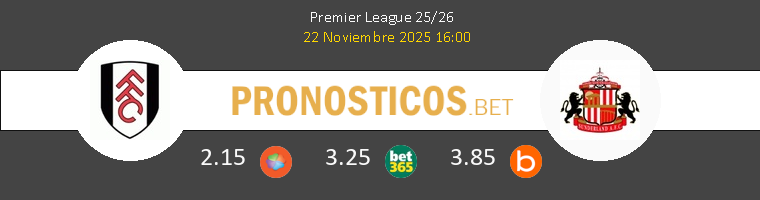 Fulham vs Sunderland Pronostico (22 Nov 2025) 1