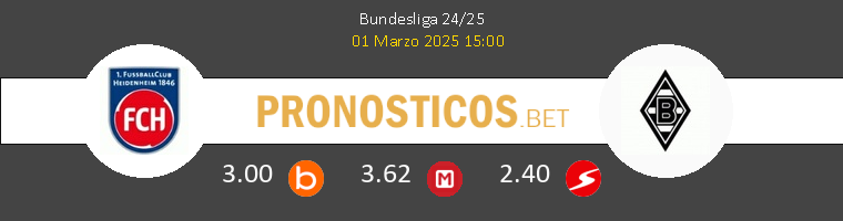 Heidenheim vs B. Mönchengladbach Pronostico (22 Nov 2025) 1