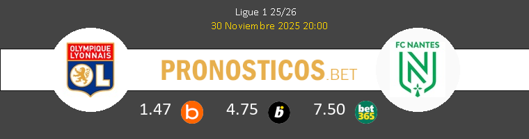Olympique de Lyon vs Nantes Pronostico (30 Nov 2025) 1