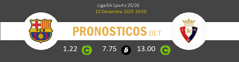 Barcelona vs Osasuna Pronostico (13 Dic 2025) 1 Barcelona vs Osasuna Pronostico (13 Dic 2025) 1
