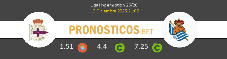 Deportivo vs R. Sociedad B Pronostico (13 Dic 2025) 1