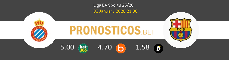 Espanyol vs Barcelona Pronostico (3 Ene 2026) 1