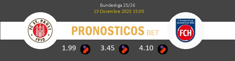 FC St Pauli vs Heidenheim Pronostico (13 Dic 2025) 1 FC St Pauli vs Heidenheim Pronostico (13 Dic 2025) 1