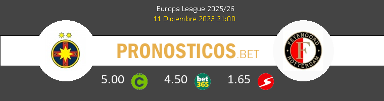FCSB vs Feyenoord Pronostico (11 Dic 2025) 1 FCSB vs Feyenoord Pronostico (11 Dic 2025) 1