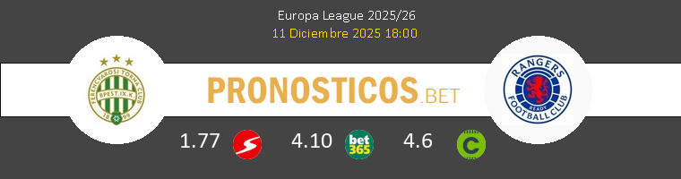 Ferencvárosi vs Rangers FC Pronostico (11 Dic 2025) 1