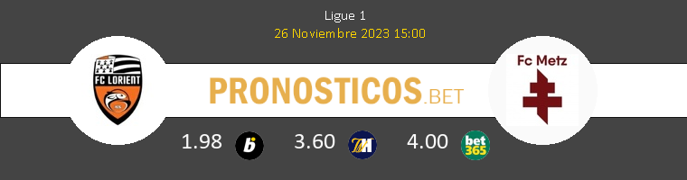 Lorient vs Metz Pronostico (4 Ene 2026) 1