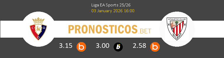 Osasuna vs Athletic de Bilbao Pronostico (3 Ene 2026) 1