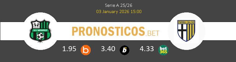 Sassuolo vs Parma Pronostico (3 Ene 2026) 1