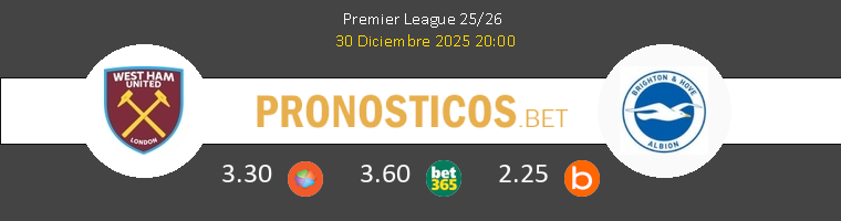 West Ham vs Brighton & Hove Albion Pronostico (30 Dic 2025) 1