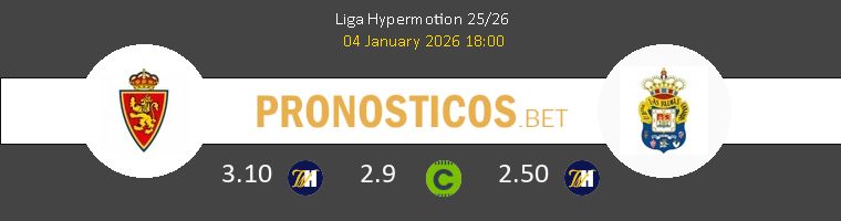 Zaragoza vs Las Palmas Pronostico (4 Ene 2026) 1