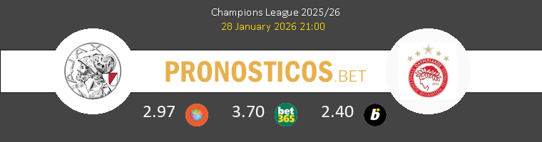 Ajax vs Olympiacos Piraeus Pronostico (28 Ene 2026) 1