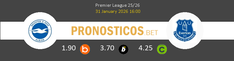 Brighton & Hove Albion vs Everton Pronostico (31 Ene 2026) 1 Brighton & Hove Albion vs Everton Pronostico (31 Ene 2026) 1