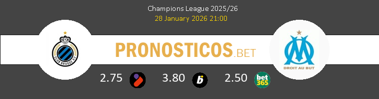 Club Brugge vs Olympique Marsella Pronostico (28 Ene 2026) 1