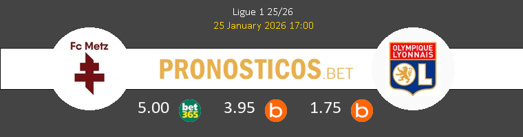 Metz vs Olympique de Lyon Pronostico (25 Ene 2026) 1