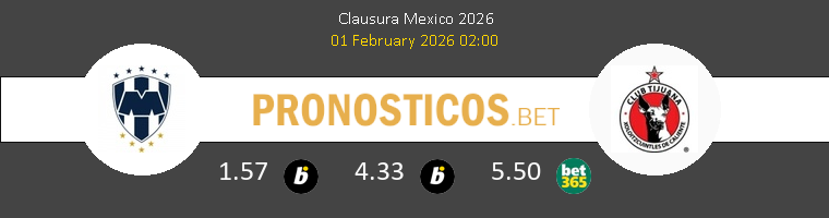 Monterrey vs Tijuana Pronostico (1 Feb 2026) 1 Monterrey vs Tijuana Pronostico (1 Feb 2026) 1