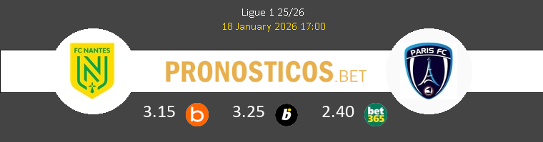 Nantes vs Paris FC Pronostico (18 Ene 2026) 1