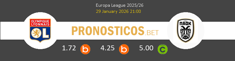 Olympique Lyonnais vs PAOK Pronostico (29 Ene 2026) 1 Olympique Lyonnais vs PAOK Pronostico (29 Ene 2026) 1