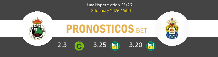 Racing de Santander vs Las Palmas Pronostico (18 Ene 2026) 1