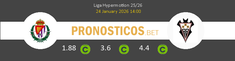 Real Valladolid vs Albacete Pronostico (24 Ene 2026) 1