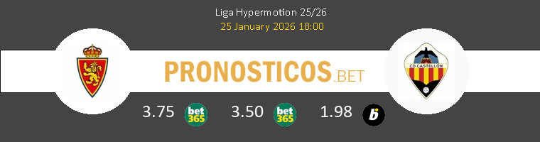 Zaragoza vs CD Castellón Pronostico (25 Ene 2026) 1 Zaragoza vs CD Castellón Pronostico (25 Ene 2026) 1