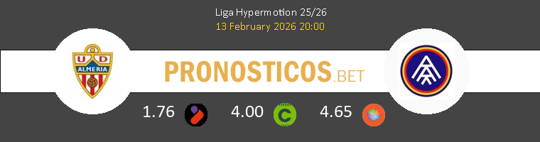 Almería vs FC Andorra Pronostico (13 Feb 2026) 1